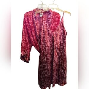 Polka Dot Chemise and Robe Set